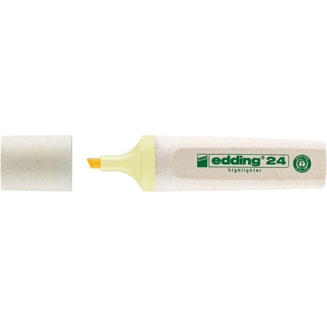 Edding EcoLine -  Markeerstift edding 24 EcoLine pastel geel | 10 stuks