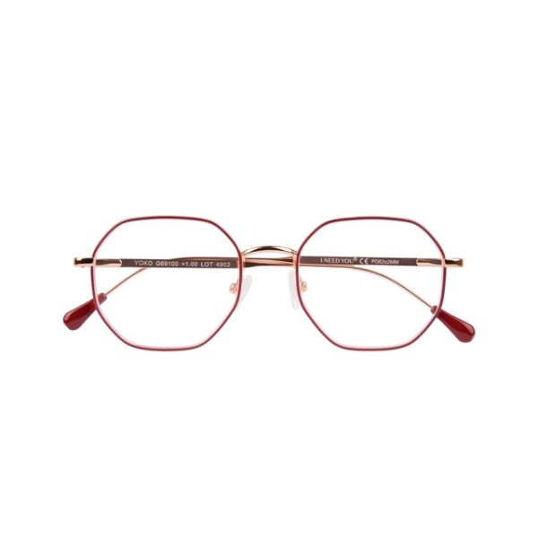 I Need You - Lunettes de lecture +2,00 dpt Yoko rouge-cuivre