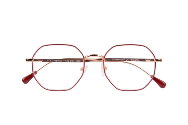 I Need You - Lunettes de lecture +2,00 dpt Yoko rouge-cuivre