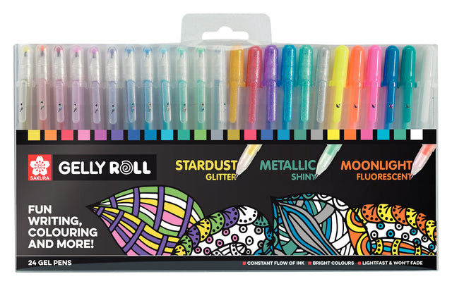 Sakura - Gel Writer Gelly Roll mix ensemble de 24 couleurs | 4 pièces
