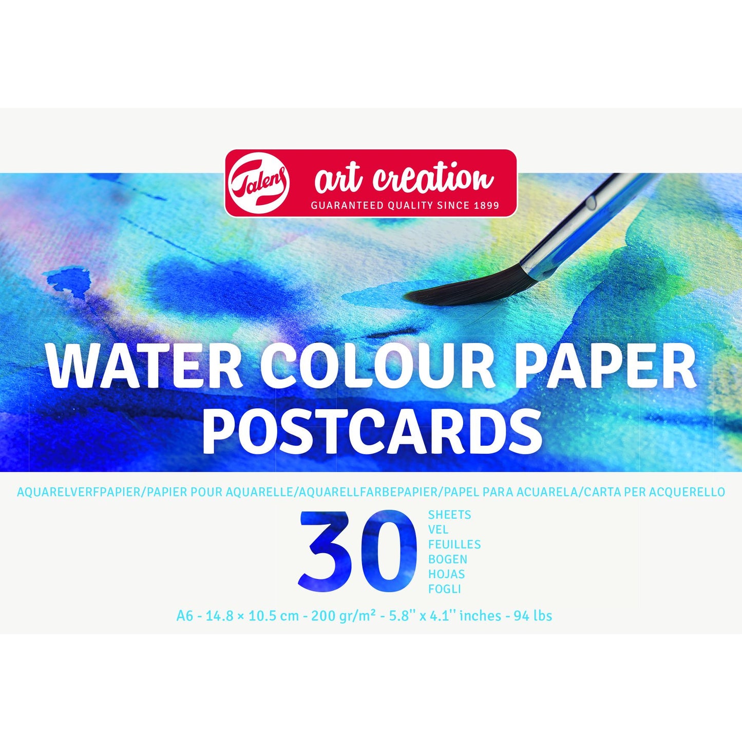 Talens Art Creation - Papier aquarelle Art Creation 30 feuilles blanches 200gr 148x105mm bleu | 3 pièces