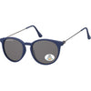Montana - Lunettes de soleil avec verre rond polarisé fumé et branches en métal bleu