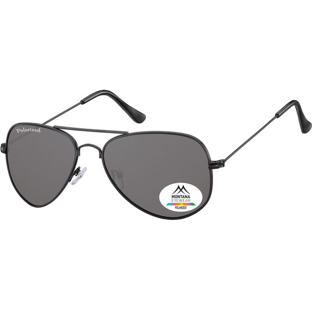 Montana – Sonnenbrille rauchfarbenes Polarglas Metall schwarz