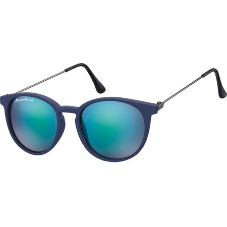 Montana -  Zonnebril  revo blauw rond glas mtl mat bl