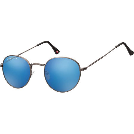 Montana - Lunettes de soleil avec verre rond Revo bleu couleur acier