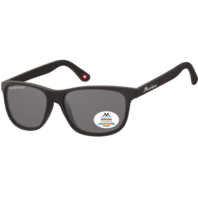 Montana -  Zonnebril met smoke gepolariseerd glas mat zwart