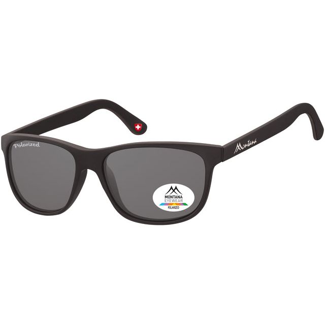 Montana - Lunettes de soleil Montana avec du verre polaire fumé Matt noir