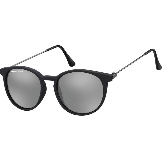 Montana – Sonnenbrille mit Revo-Rundspiegelglas mattschwarz