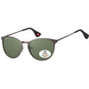 Montana - Lunettes de soleil avec verre rond polarisé vert G15 couleur acier