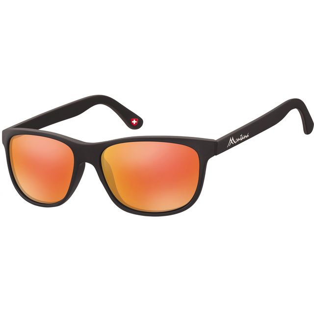 Montana -  Zonnebril  met revo rood glas mat zwart