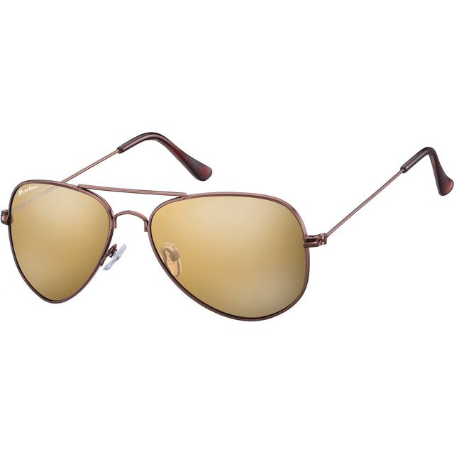 Montana - Sonnenbrille Montana Revo Brown Glas MTL Kaffeefarbe