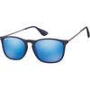 Montana – Sonnenbrille mit Revo-blauem Glas und blauen Metallbügeln