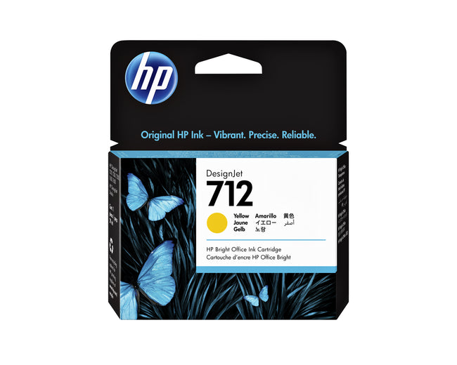 HP - Cartouche d'encre 712 3ed69a jaune