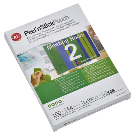 GBC -  Peel`n Stick Lamineerhoezen A4 2x100 micron Glanzend (100)