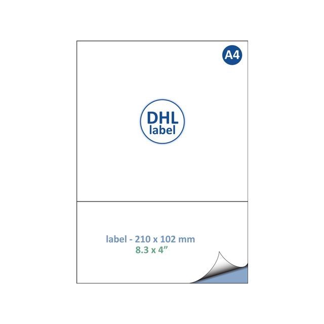 Rillstab - Rücksendeetikett DHL A4 1.000 Blatt 210x102mm 1000 Etiketten