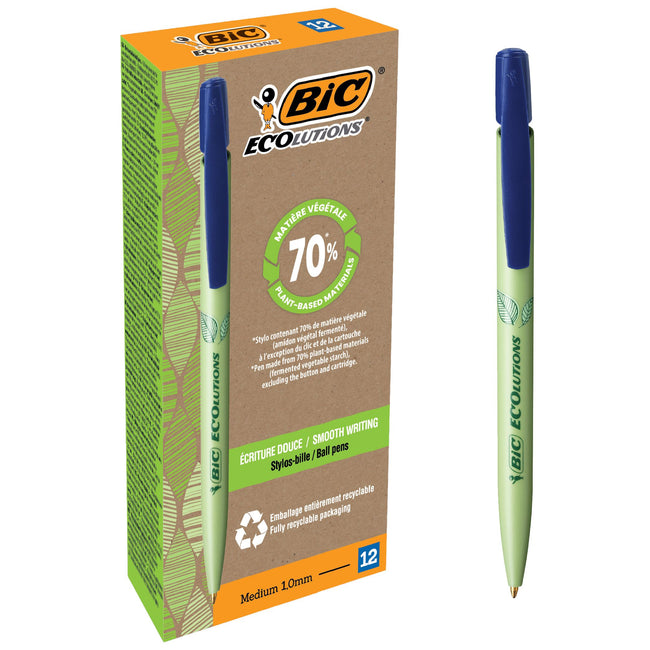 Bic - Kugelschreiber Ecolutions media clic biobasiert mittelblau