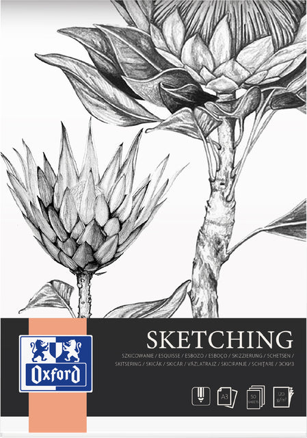 Oxford - Sketch Block A3, 50 feuilles, 120 g / m²