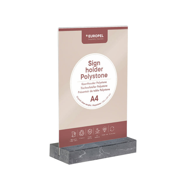 Europel - Kartenhalter A4 Polystone Anthrazit