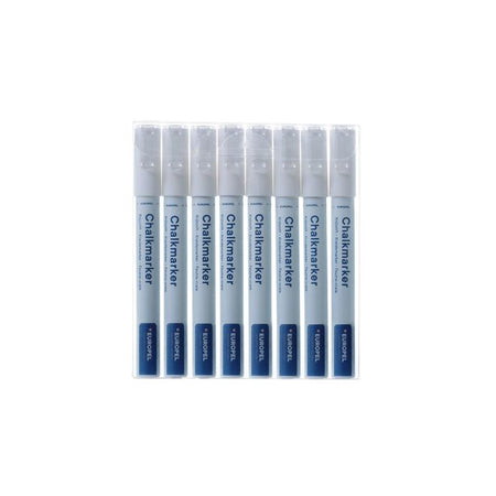 Europel – Kreidemarker-Peel, 3 mm, weißes Gehäuse, 8 Stück