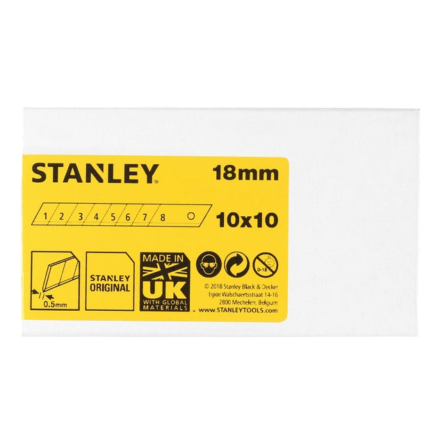 Stanley - Break Blades 18 mm 10 pièces x 10