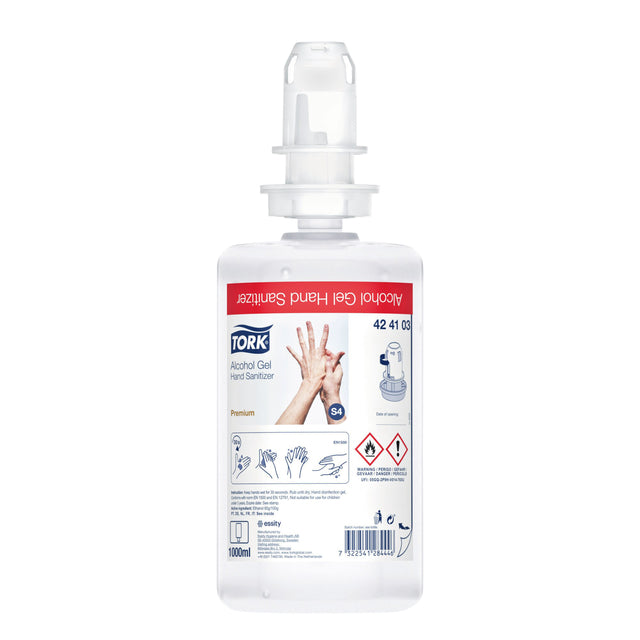 Tork - Désinfection des mains Gel alcoolisé S4 non parfumé 1000 ml 424103
