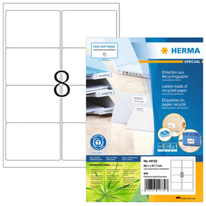 HERMA -  Etiket  recycling 99.1x67.7mm wit