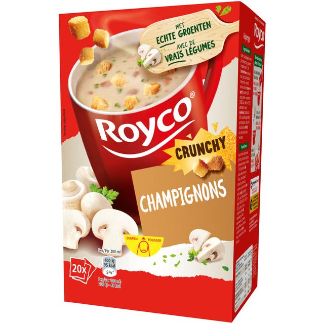 ROYCO - Minute Soup Champignons, paquet de 20 sacs