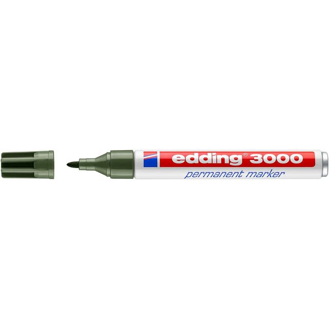 EDDING -Filz -Tip Edding 3000 um 1,5-3 mm Olive Green | 10 Stücke