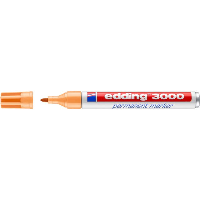 Edding - Felt -Tip Edding 3000 autour de 1,5 à 3 mm d'orange léger | 10 pièces