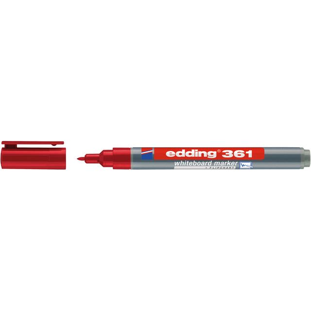 Edding - Felt -Tip Edding 361 Blanc Toard autour de 1 mm rouge | 10 pièces