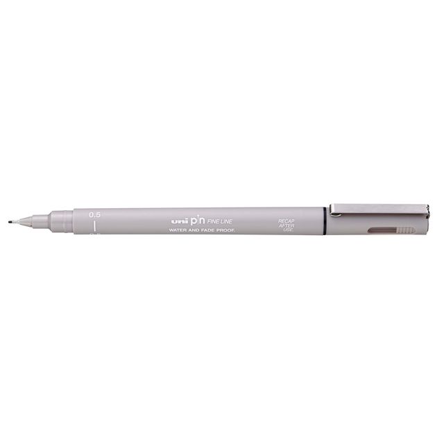 Uni-ball -  Fineliner pin 0.5mm lichtgrijs | 12 stuks