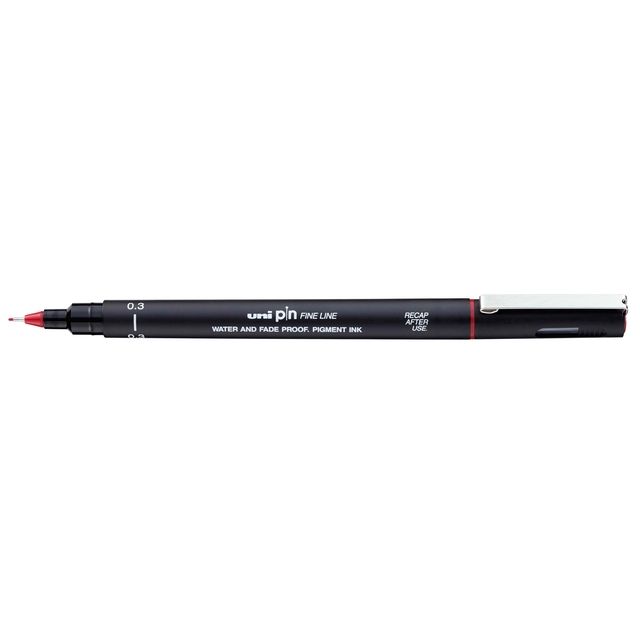 Uni-ball - Fineliner Pin 0.3mm rouge | 12 pièces