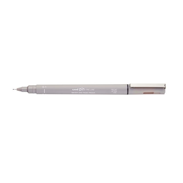 Uni-ball - Fineliner Pin 0.1mm gris clair | 12 pièces