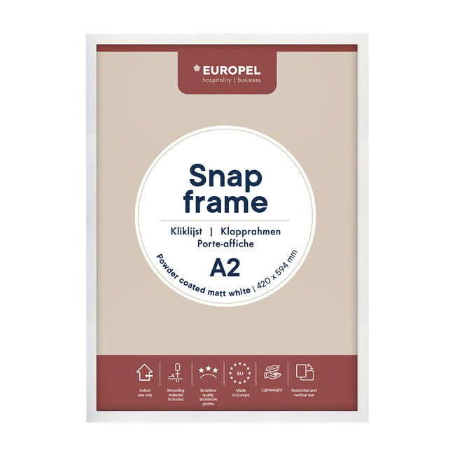 Europel - Cadre à pression peel A2 25mm blanc mat | 10 pièces