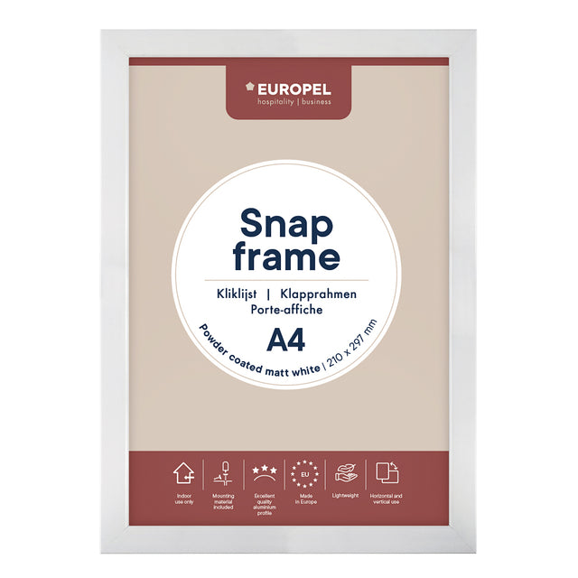 Europel - Klapprahmenhülle A4 25mm mattweiß