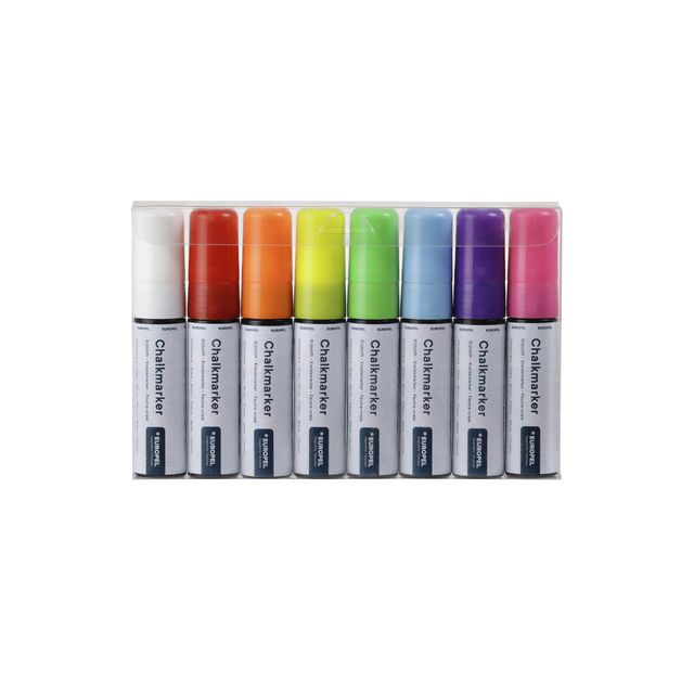 Europel -  Krijtstift pel 15mm assorti etui 8 stuks