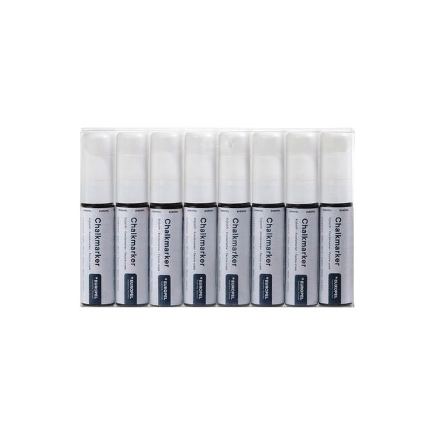 Europel - Marqueur à craie peel 15mm étui blanc 8 pièces