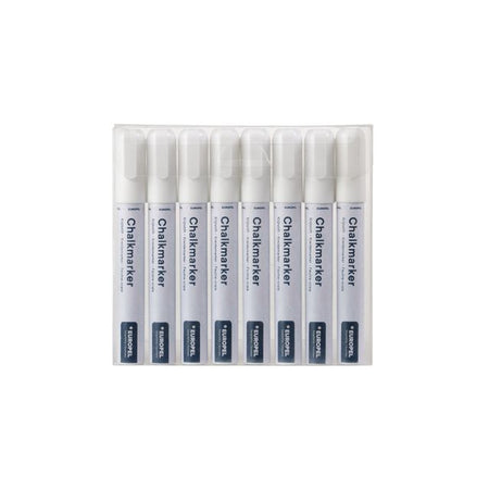 Europel - Marqueur à craie peel 6mm étui blanc 8 pièces
