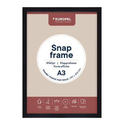 Europel - Klapprahmenhülle A3 25mm mattschwarz