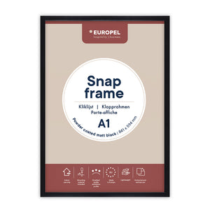 Europel - Cadre à pression Peel A1 25mm noir mat