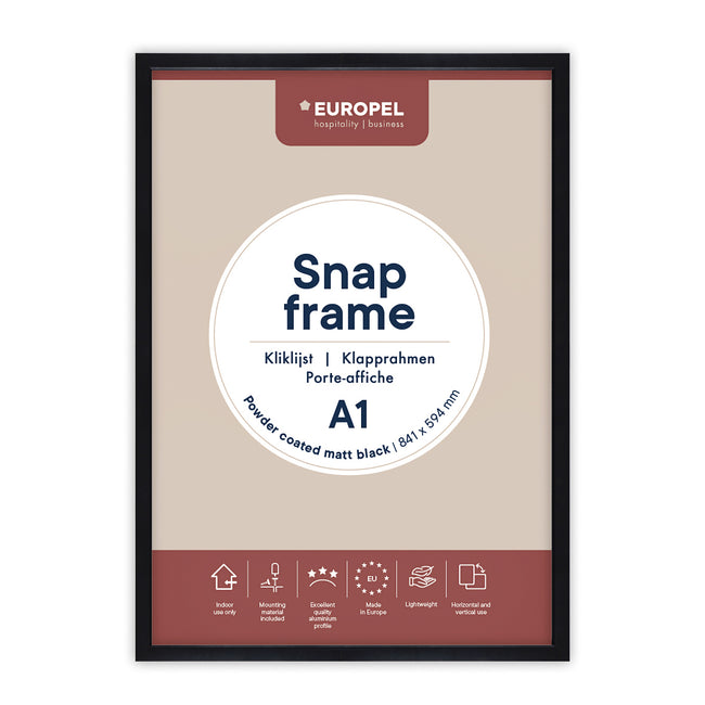 Europel - Klapprahmenfolie A1 25mm mattschwarz