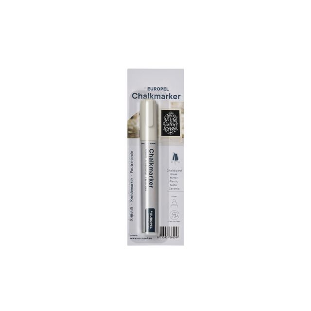 Europel -  Krijtstift pel 6mm wit blister 1 stuk