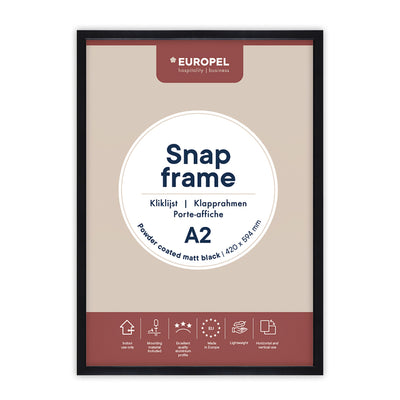 Europel - Cadre à pression peel A2 25mm noir mat | 10 pièces