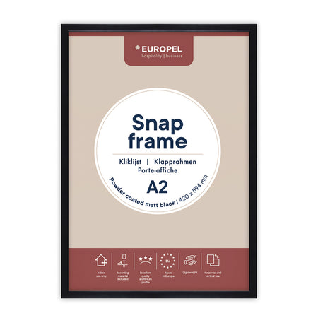 Europel - Cadre à pression peel A2 25mm noir mat | 10 pièces