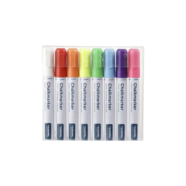 Europel – Kreidemarker-Peel 6 mm, sortiert, Karton 8 Stück