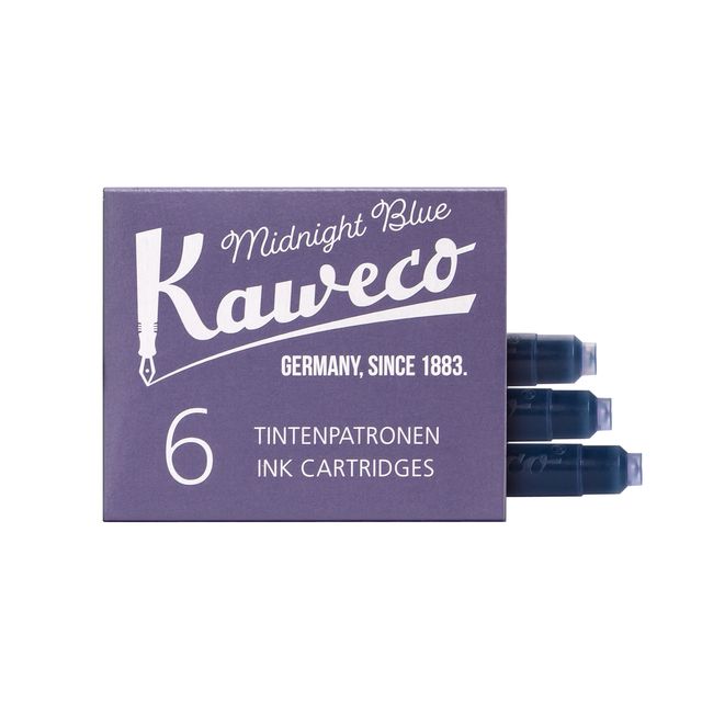 Kaweco - Tintenpatrone blau-schwarz, Box mit 6 Stück