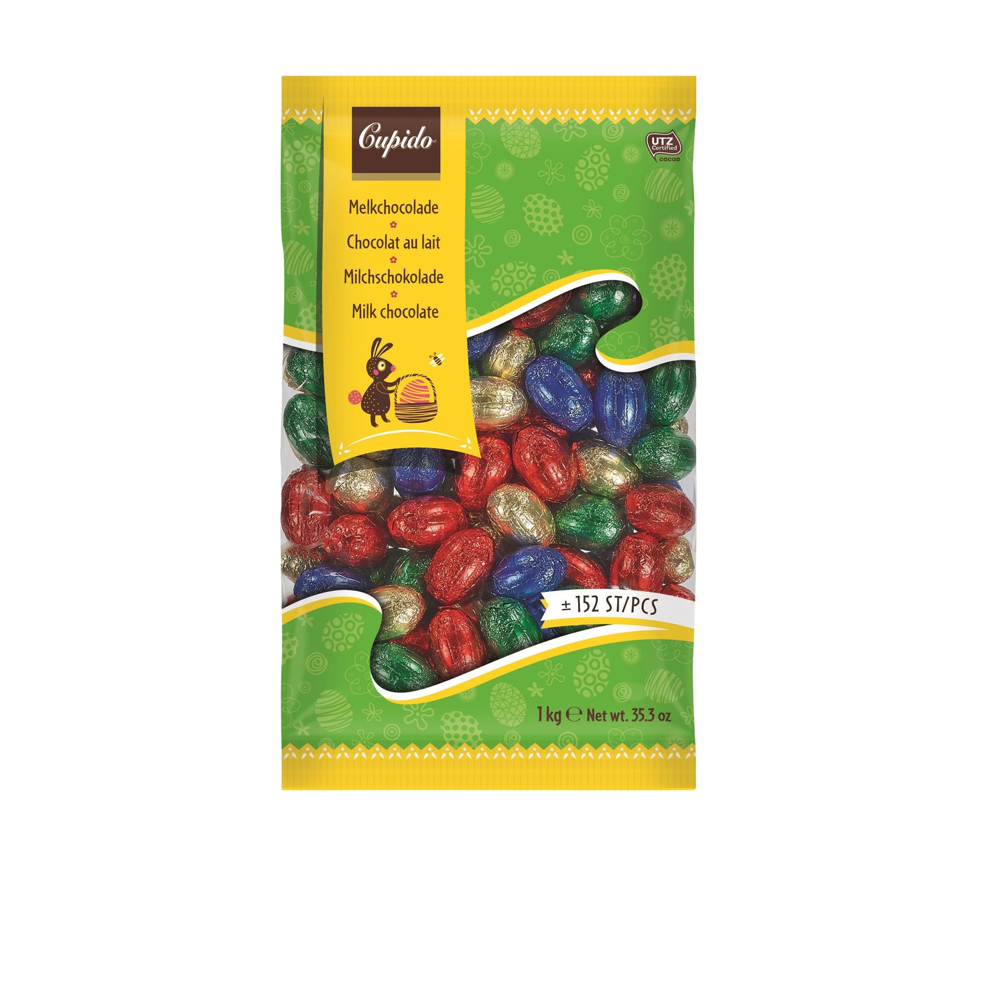 Amor - Schokoladen-Ostereier Milchbeutel 1kg | 9 Stück