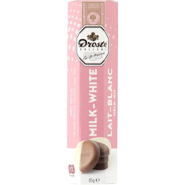 Droste - Chocolate Droste pastilles lait blanc 85gr