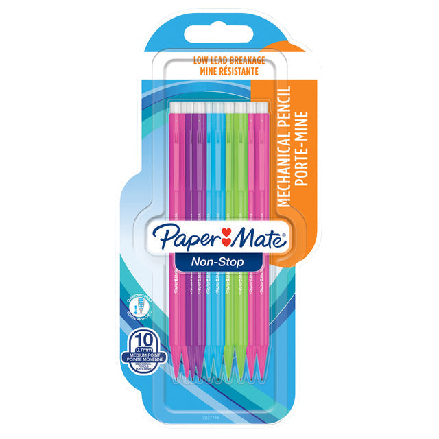 Paper Mate - Vulpotlood papermate non stop 0.7mm hb 10st ass