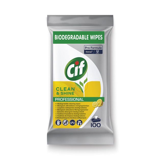 Cif - vochtige schoonmaakdoekjes Clean Shine, pak van 100 stuks